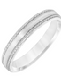 Frederick Goldman 14K White Gold Brushed Texture Wedding Band Size 10