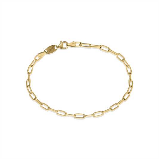 Desmos Ladies 18K Gold Plated Paper Clip Bracelet