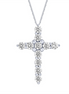 14K Gold And .50 CT Diamond Cross Necklace