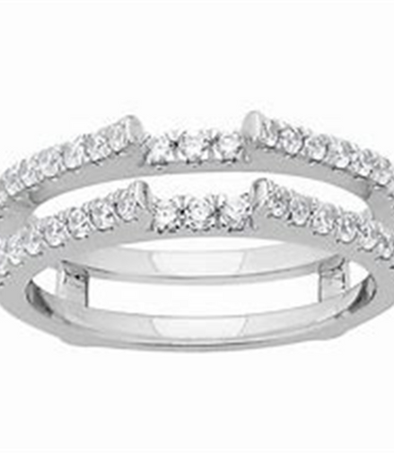 14K White Gold Solitaire Diamond Enhancer Wedding Band Insert
