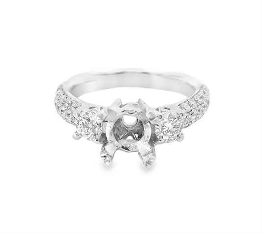 18K White Gold Semi-Mount Engagement Ring