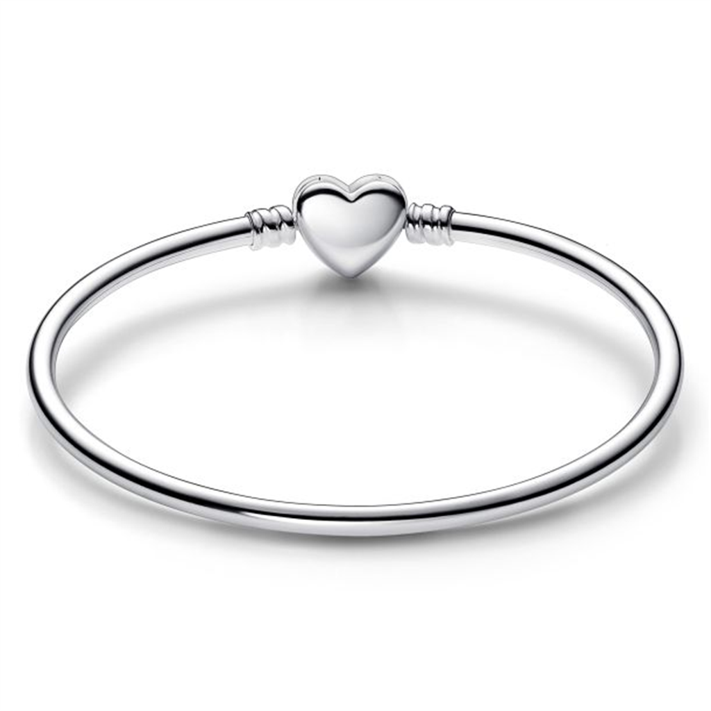 Pandora Moments Heart And  Butterfly Bangle Charm Bracelet Size 17