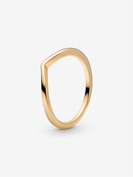 14K Gold Plated Polished Wishbone Ring Size 6