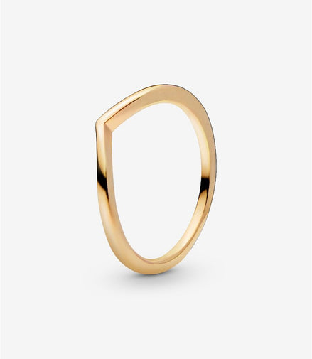 14K Gold Plated Polished Wishbone Ring Size 6