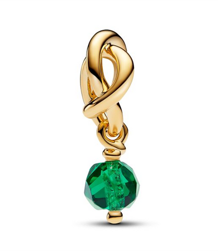 Pandora Moments May Faceted Green Eternity Circle Dangle Charm