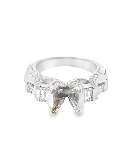 18K Whtie Gold And 0.81 CTW Diamond Semi-Mount Engagement Ring