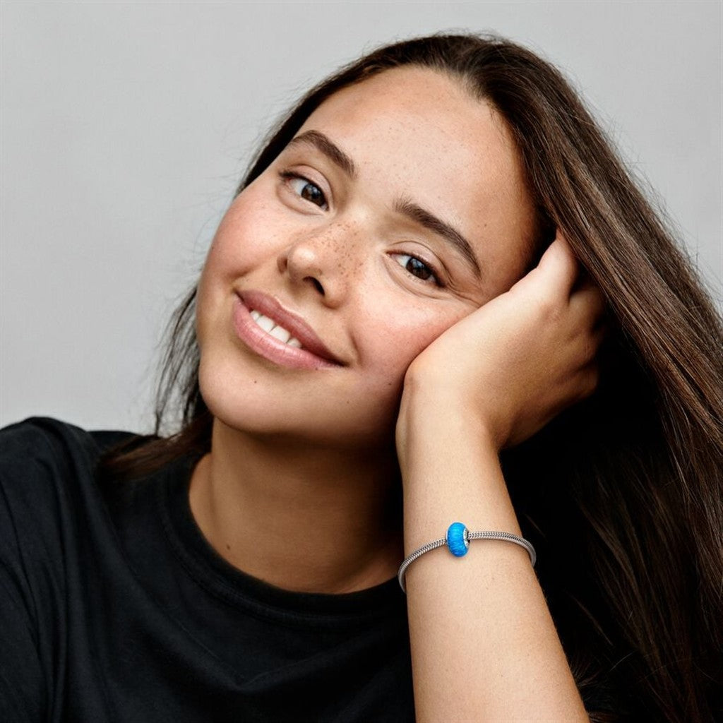 Pandora Moments Opalescent Ocean Deep Blue Murano Charm