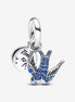 Pandora Moments Sparkling Swallow And Quote Double Dangle Charm