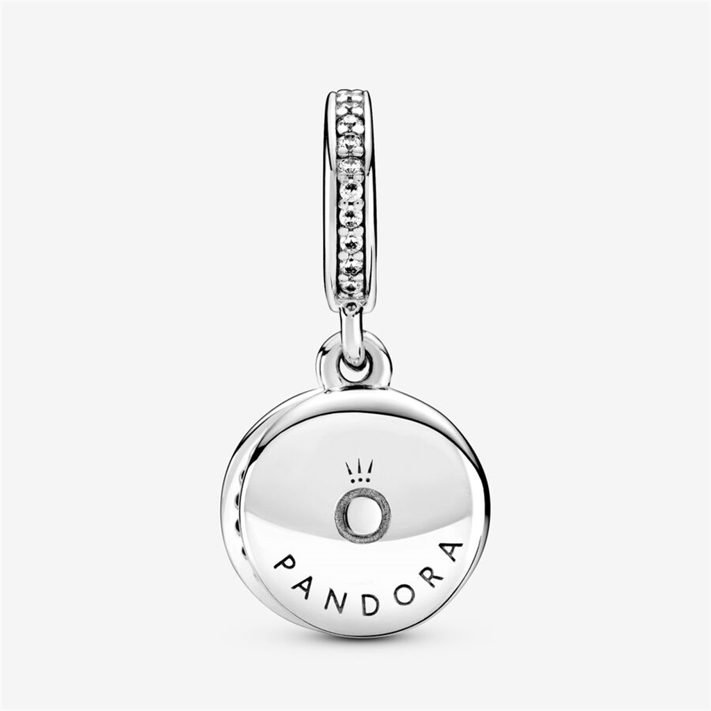 Pandora Moments Sparkling Blue Disc Double Dangle Charm