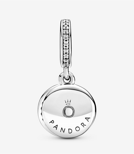 Pandora Moments Sparkling Blue Disc Double Dangle Charm