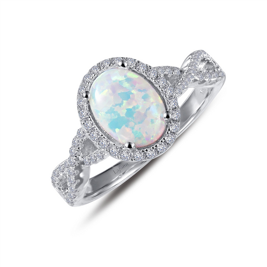 Opal And Simulated Diamonds Ring