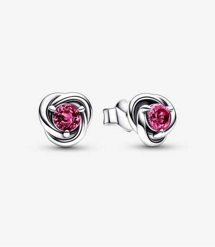 Pandora Moments October Pink Eternity Circle Stud Earrings