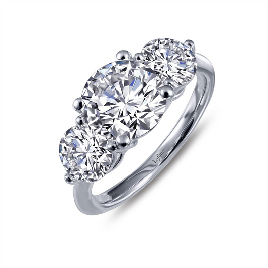 Lafonn 2.99 CTW Simulated Diamond Classic Three-Stone Engagement Ring Size 7