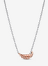 Pandora Moments Two-Tone Floating Curved Feather Collier Necklace 45 cm