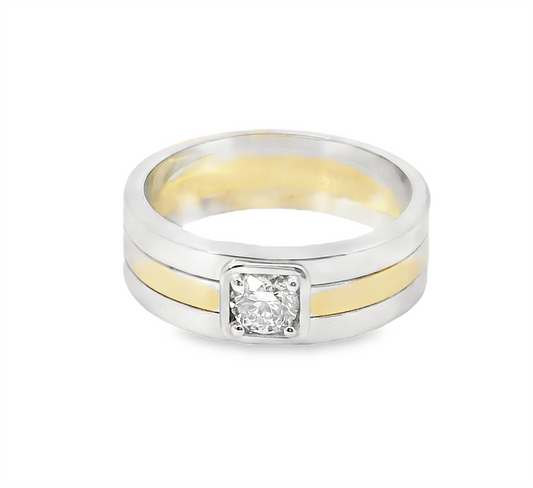 Men's 14K Two-Tone Gold And 0.50 CTW Diamond Band