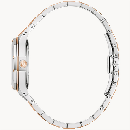 Bulova Ladies Classic Prestige Mother Of Pearl Dial With Diamond Accent Two-Tone IP Watch