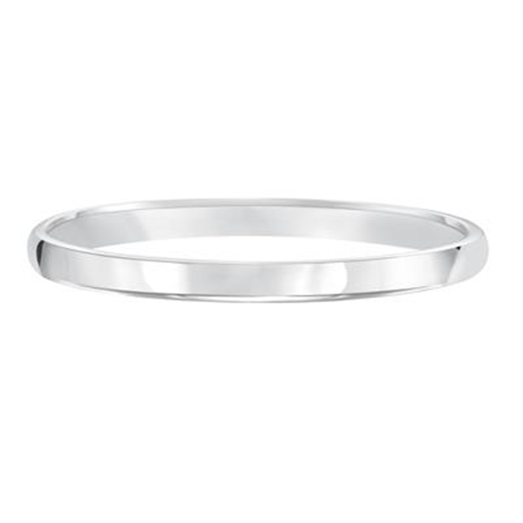 Low Dome 14K White Gold 2MM Comfort Fit Plain Wedding Band