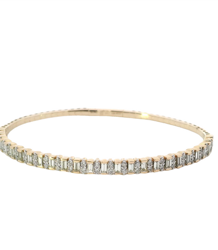14K Yellow Gold And 2.06 CTW Diamond Flex Bangle Bracelet