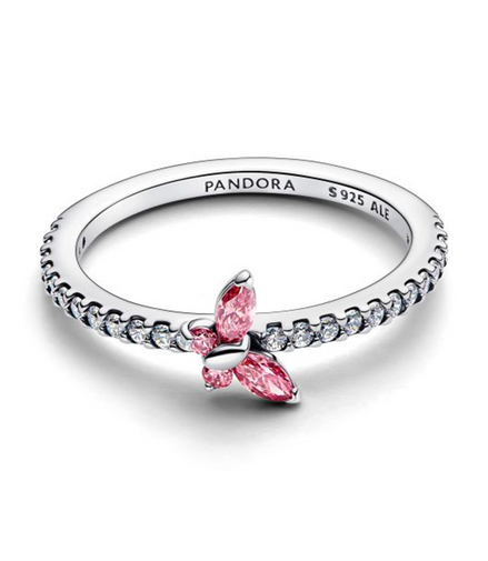 Pandora Sparkling Pink Butterfly Ring Size 6