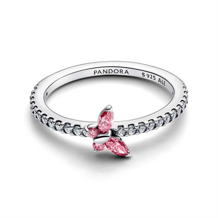 Pandora Sparkling Pink Butterfly Ring Size 7