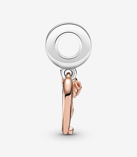 Pandora Moments Heart & Rose Flower Dangle Charm