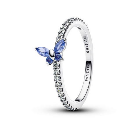Pandora Sparkling Blue Butterfly Ring Size 6