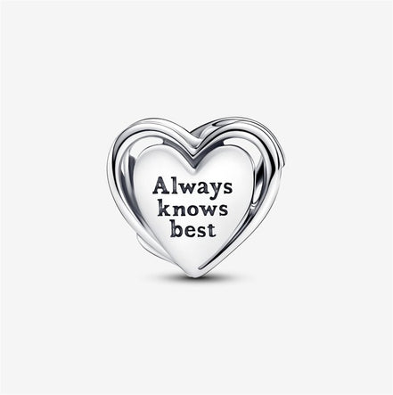Pandora Moments Openwork "Mom Always Knows Best"  & Heart Charm