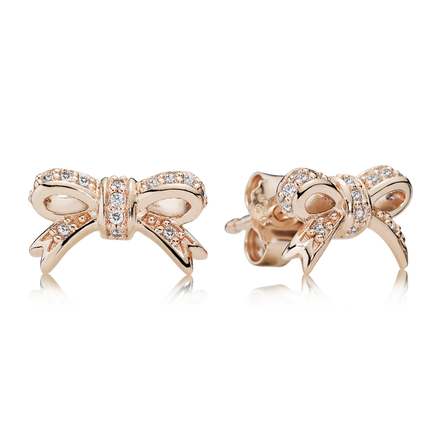 Pandora Moments Rose Sparkling Bow Stud Earrings