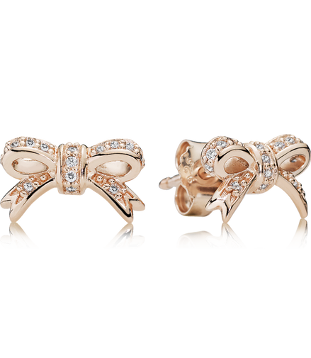 Pandora Moments Rose Sparkling Bow Stud Earrings