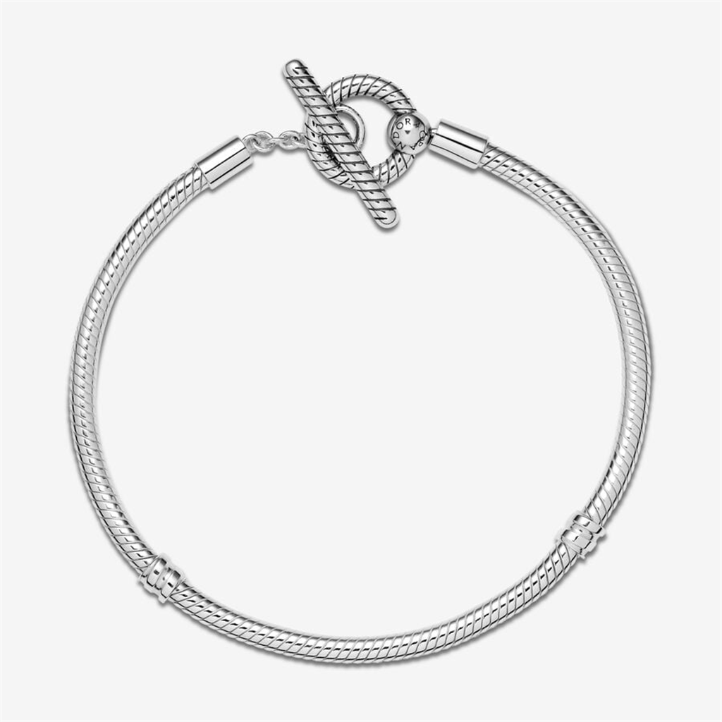 Pandora Moments T-Bar Snake Chain Bracelet Size 23