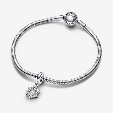 Pandora Moments Sparkling Pet Paw Print Dangle Charm