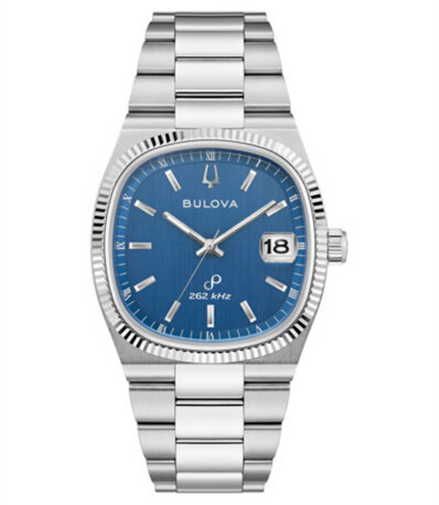 Bulova Men's Super Seville Blue Dial Stainless Steel Watch
