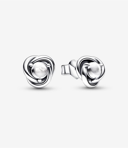 Pandora Moments April Birthstone Eternity Circle Stud Earrings