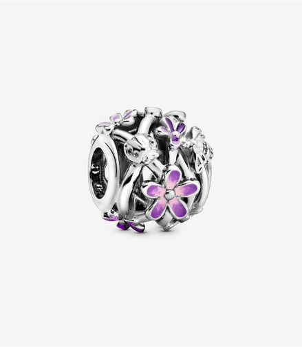 Pandora Moments Openwork Purple Daisy Charm