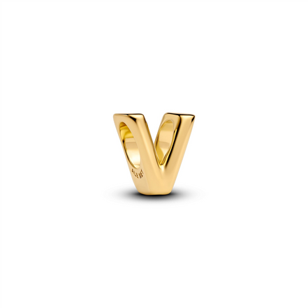 Pandora Letter V Alphabet Gold-Plated Charm