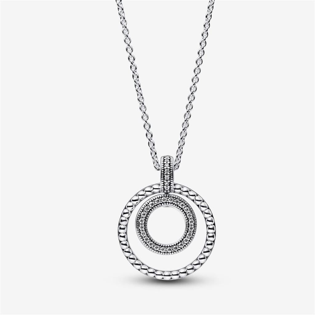 Pandora Signature Pavé & Beads Pendant & Necklace