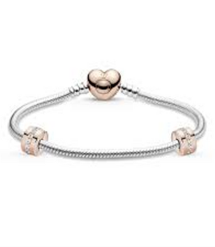 Pandora Rose Heart Clasp, Iconic Bracelet Gift Set