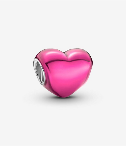 Pandora Moments Metallic Pink Heart Charm