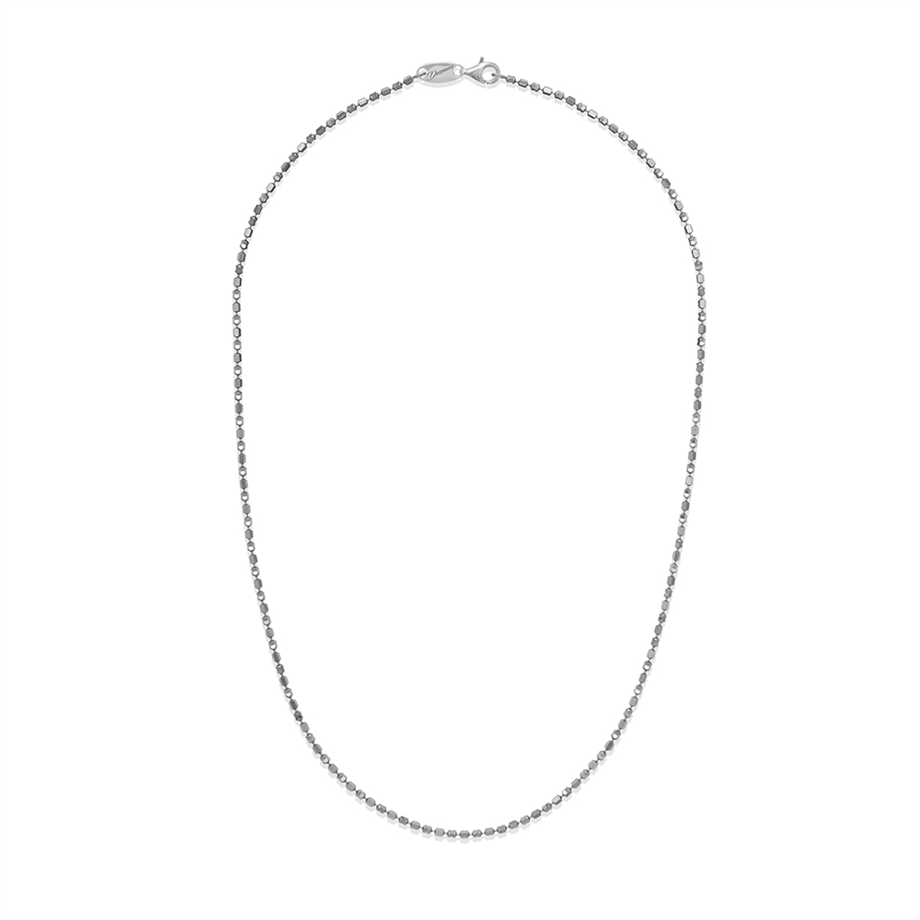 Desmos Rhodium Plated Design Mirror Necklace 18"