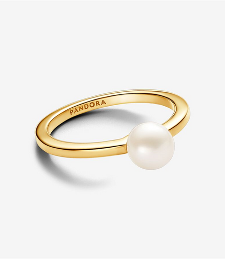 Pandora Essence Treated Freshwater Cultured Pearl Ring Size 7