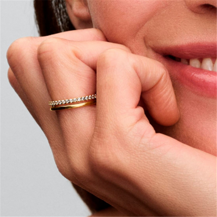 Pandora Timeless Double Band Ring Size 7.5