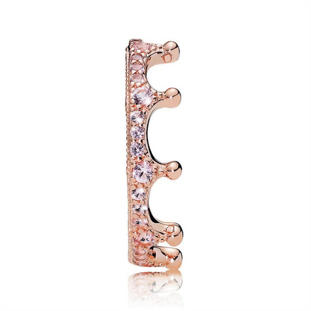 Pandora Moments Pink Enchanted Crown Ring Size 6