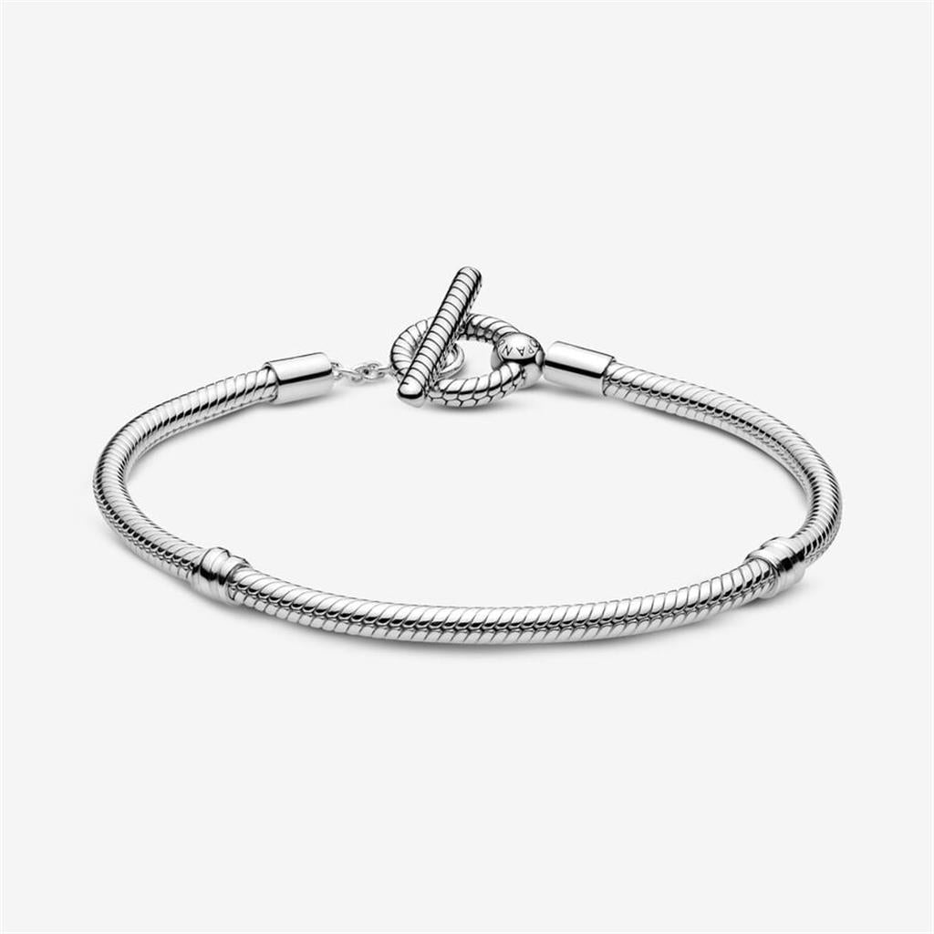 Pandora Moments T-Bar Snake Chain Bracelet Size 18