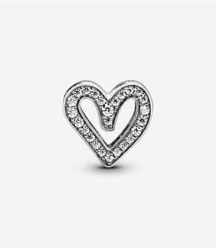 Pandora Timeless  Sparkling Freehand Heart Charm