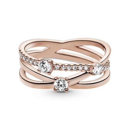 Pandora Timeless Sparkling Triple Band Ring Size 6