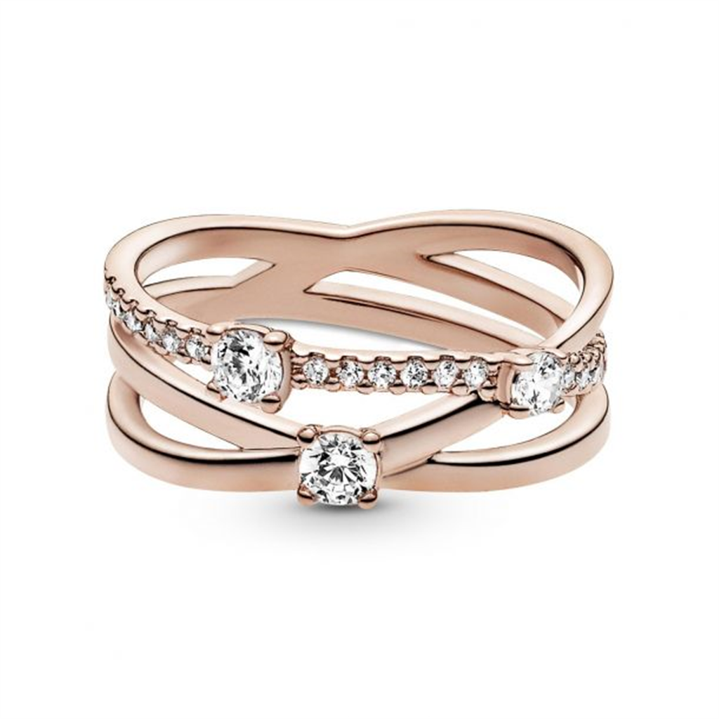 Pandora Timeless Sparkling Triple Band Ring Size 5