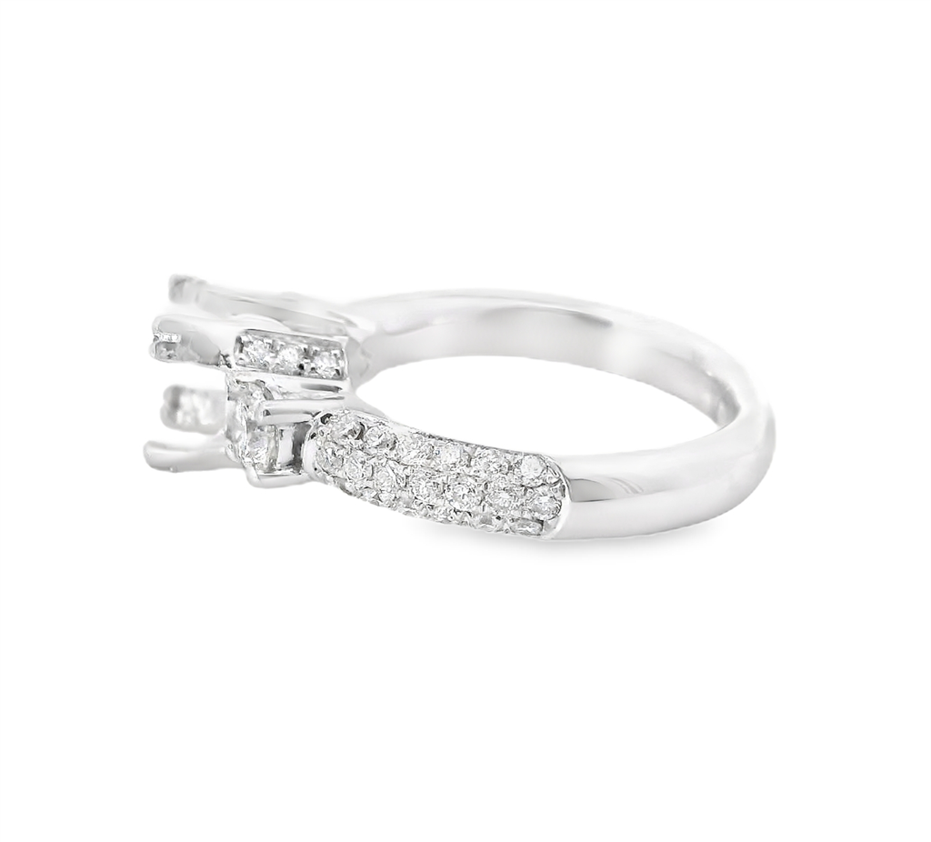 18K White Gold Semi-Mount Engagement Ring