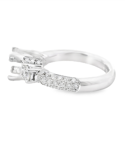 18K White Gold Semi-Mount Engagement Ring