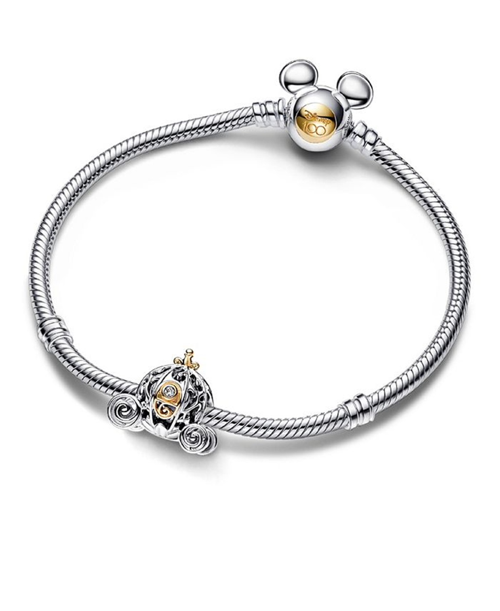 Pandora Disney 100th Anniversary Moments Snake Chain Bracelet Size 19