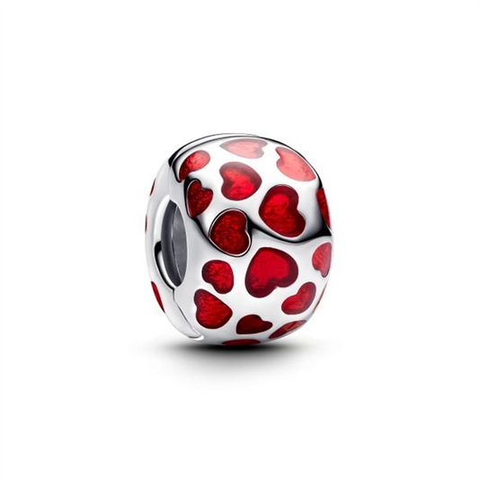 Pandora Moments Hearts Round Clip Charm